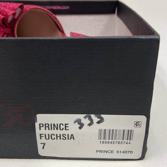 NWT Betsey Johnson Valentines Pink Glitter Stiletto Heels big bow size 7 NIB - Picture 13 of 15